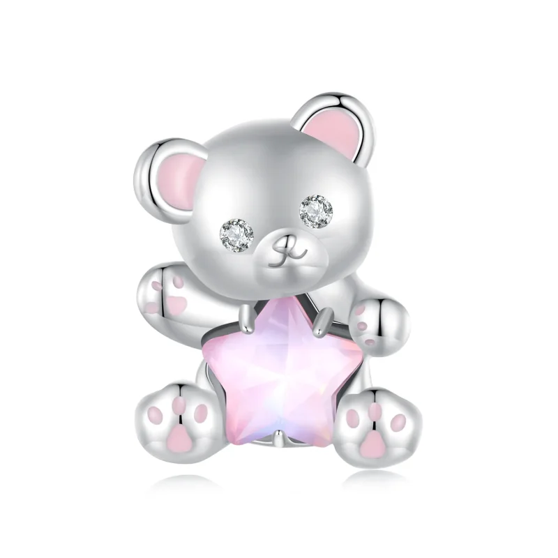 (image for) Pandora Style Pink Star Bear Charm - SCC2638 - Product Image