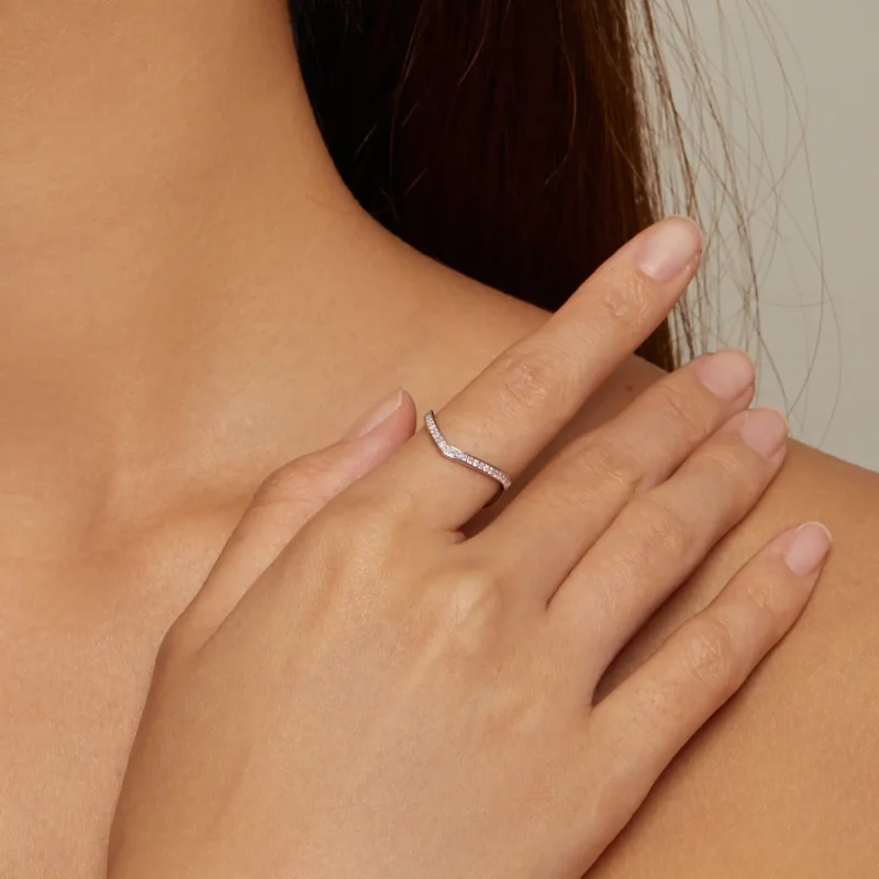 (image for) Pandora Style Pink Wish Bone Ring - SCR945-PK - View 4