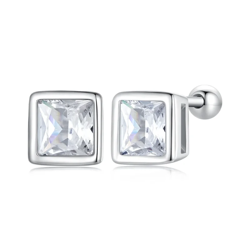 (image for) Pandora Style Princess Zirconia Stud Earrings - BSE885-L - Product Image