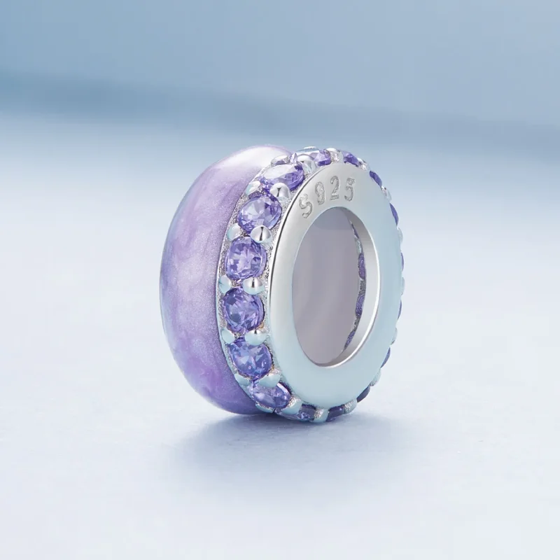 (image for) Pandora-style Purple Double Layer Silicone Spacer - BSC883-VT - View 2