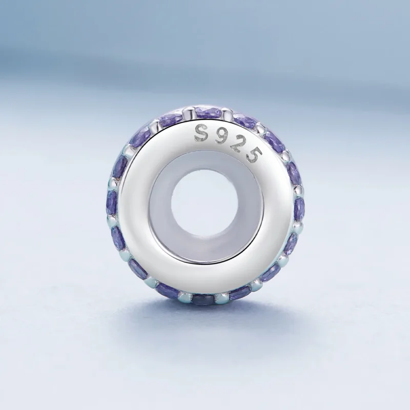 (image for) Pandora-style Purple Double Layer Silicone Spacer - BSC883-VT - View 3