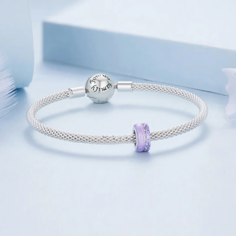 (image for) Pandora-style Purple Double Layer Silicone Spacer - BSC883-VT - View 5