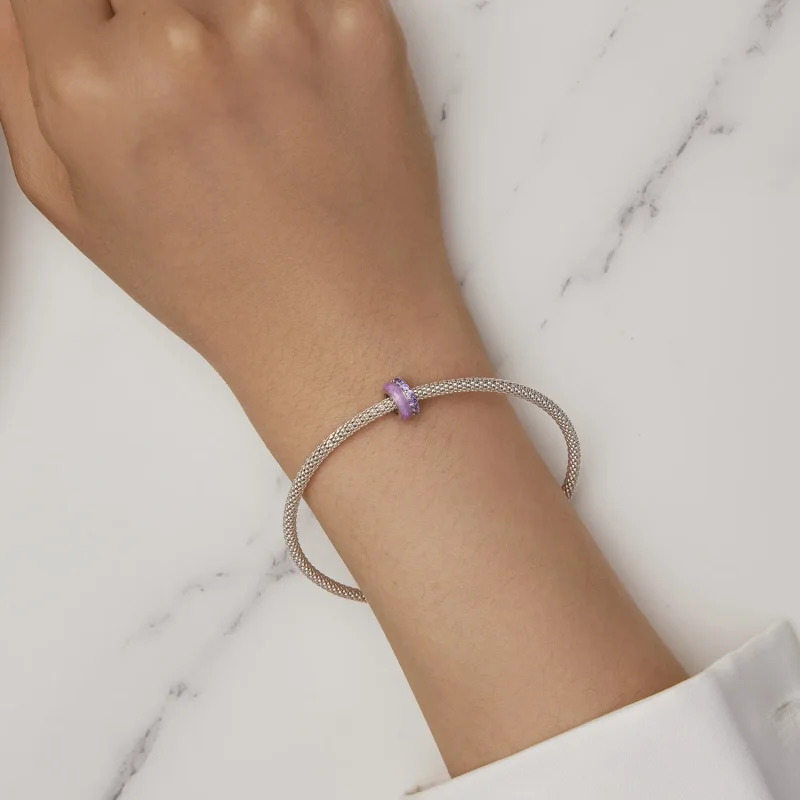 (image for) Pandora-style Purple Double Layer Silicone Spacer - BSC883-VT - View 6