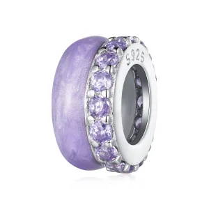(image for) Pandora-style Purple Double Layer Silicone Spacer - BSC883-VT