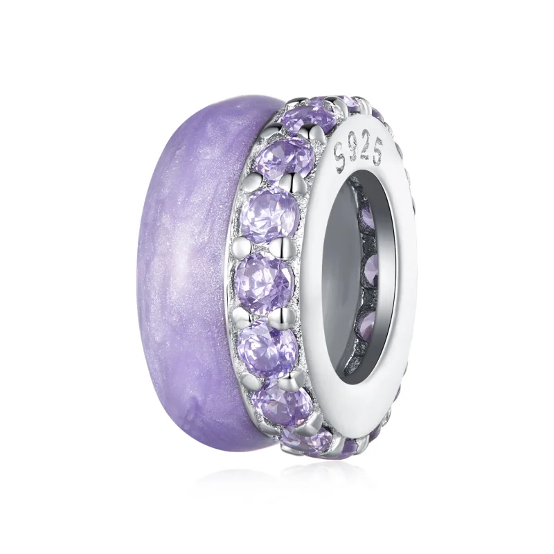 (image for) Pandora-style Purple Double Layer Silicone Spacer - BSC883-VT - Product Image