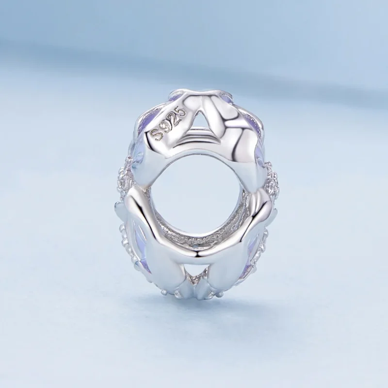 (image for) Pandora Style Purple Flower Charm - BSC890 - View 3