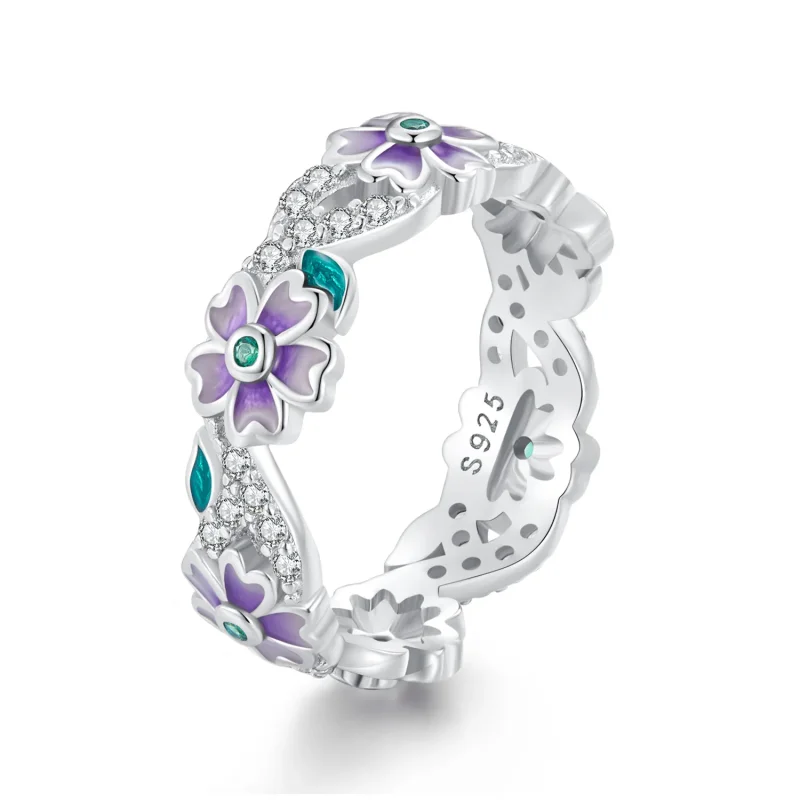 (image for) Pandora Style Purple Garland Ring - BSR492 - Product Image