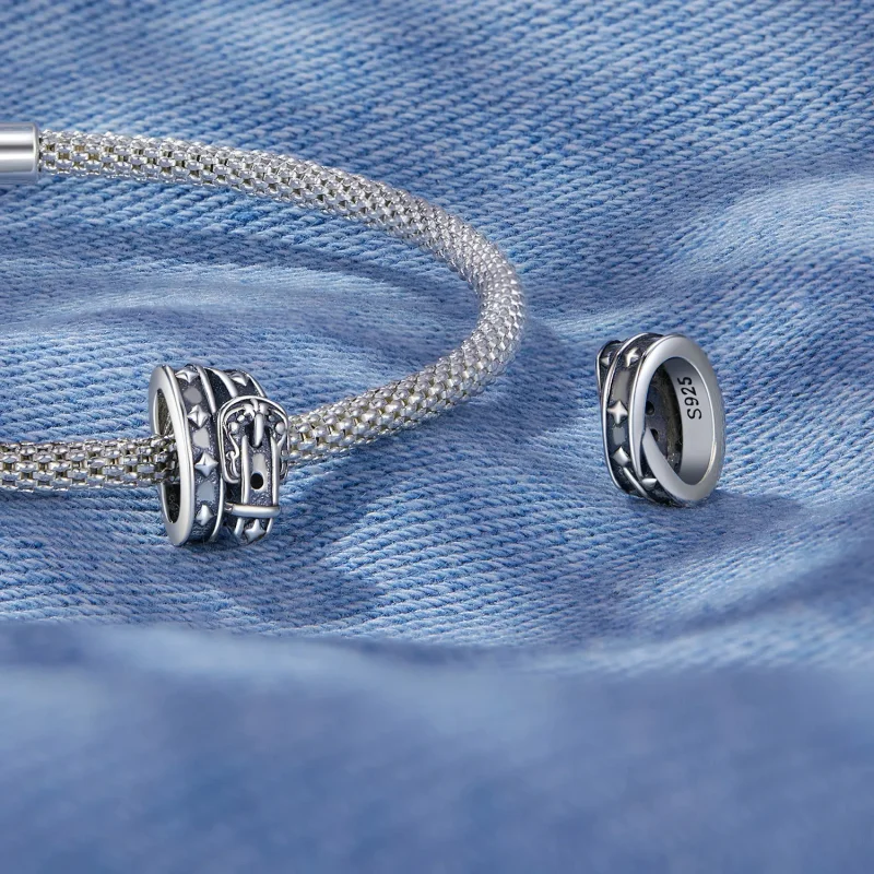 (image for) Pandora Style Retro Belt Charm - SCC2568 - View 4