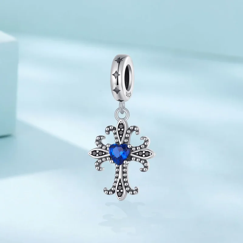 (image for) Pandora Style Retro Cross Dangle - SCC2643 - View 2