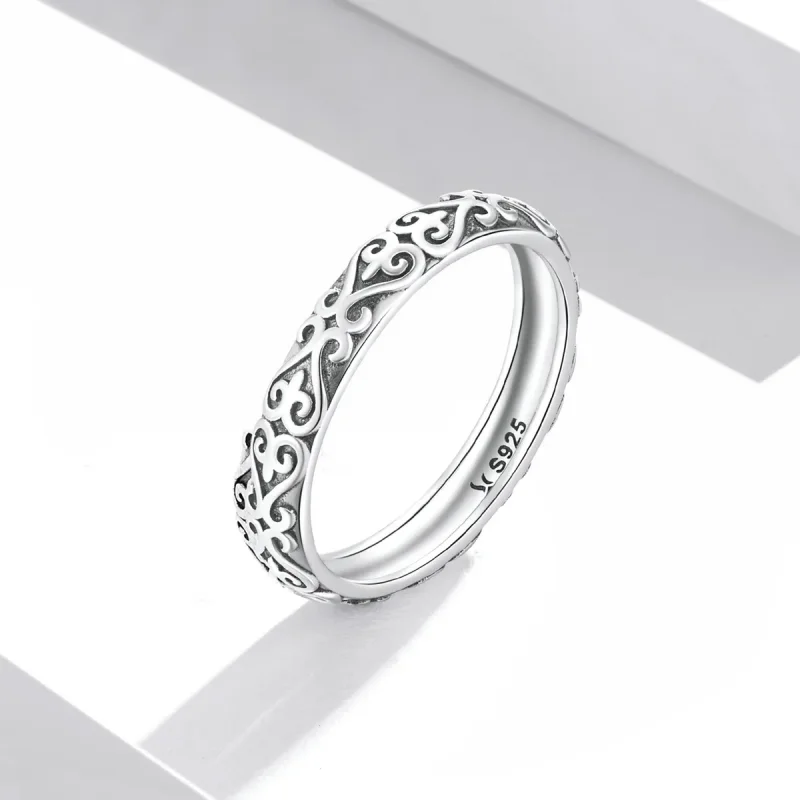 (image for) Pandora Style Retro Embossed Pattern Ring - SCR776 - View 2