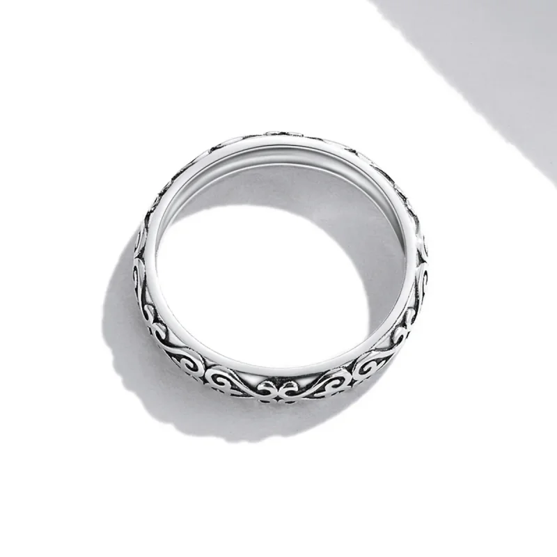 (image for) Pandora Style Retro Embossed Pattern Ring - SCR776 - View 3