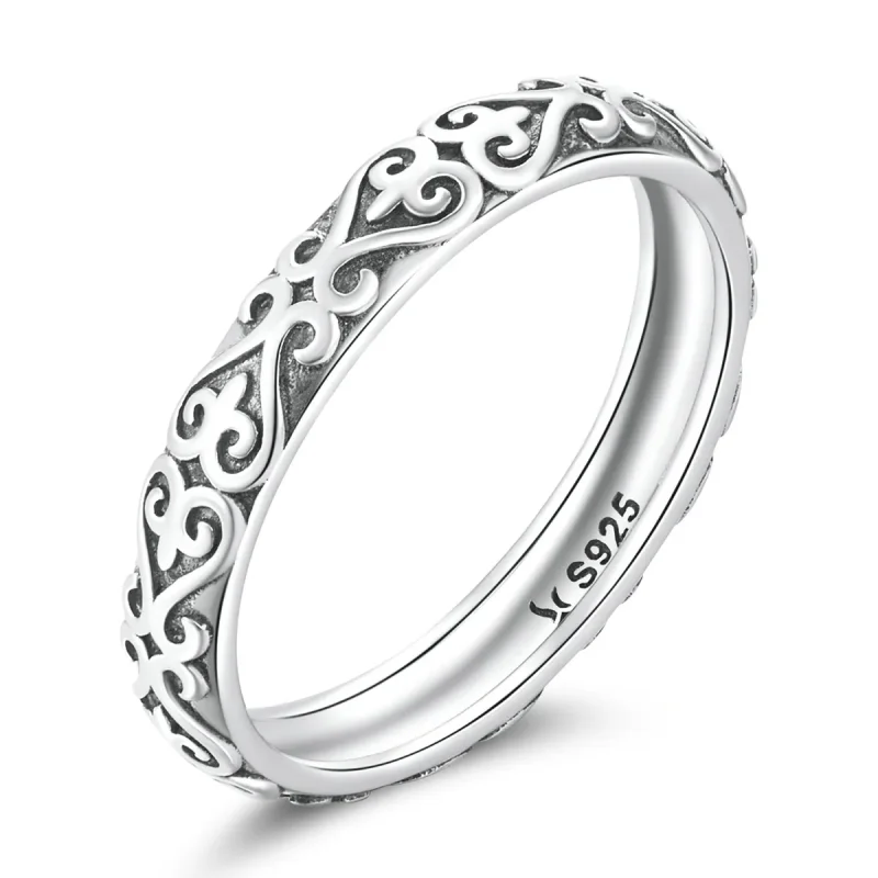 (image for) Pandora Style Retro Embossed Pattern Ring - SCR776 - Product Image