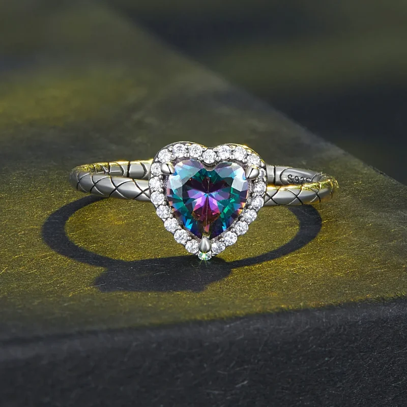 (image for) Pandora Style Retro Heart Ring - BSR481 - View 3