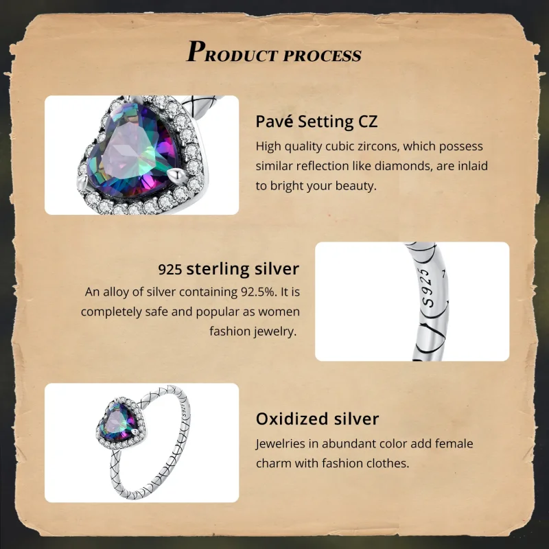 (image for) Pandora Style Retro Heart Ring - BSR481 - View 4