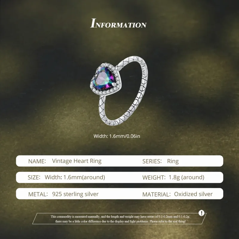 (image for) Pandora Style Retro Heart Ring - BSR481 - View 5