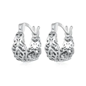 (image for) Pandora-style Retro Pattern Hoop Earrings - SCE1650