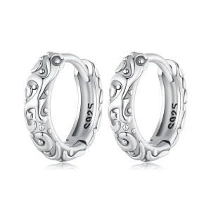 (image for) Pandora Style Retro Pattern Hoop Earrings - SCE1659