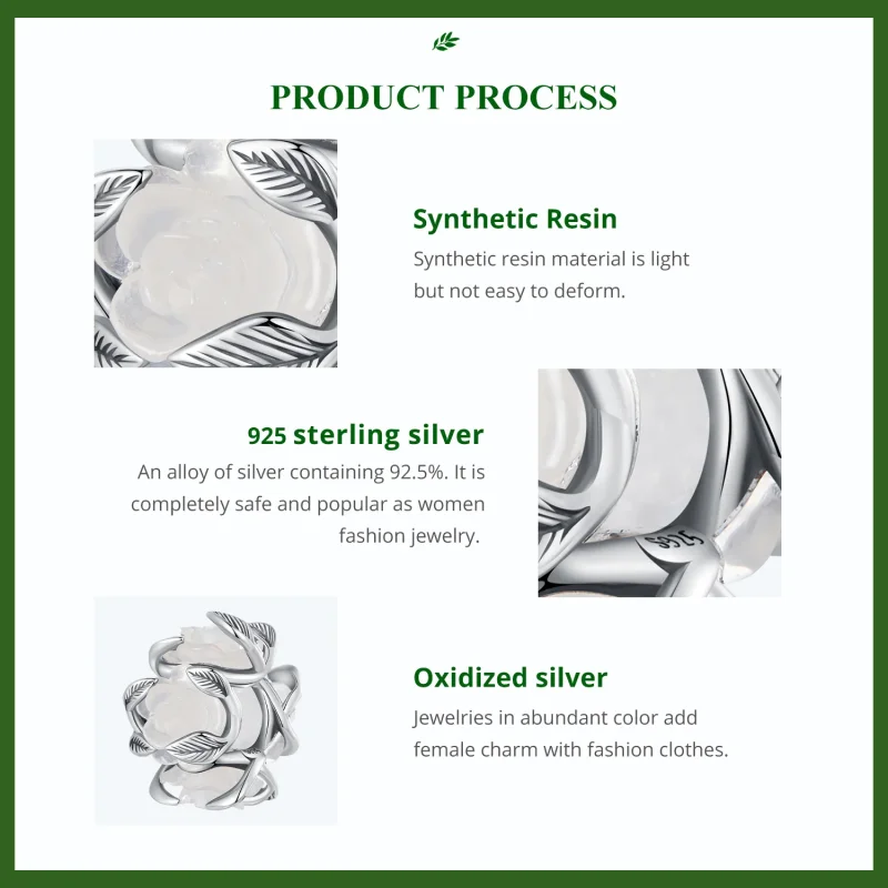 (image for) Pandora Style Rose Charm - SCC2602 - View 5