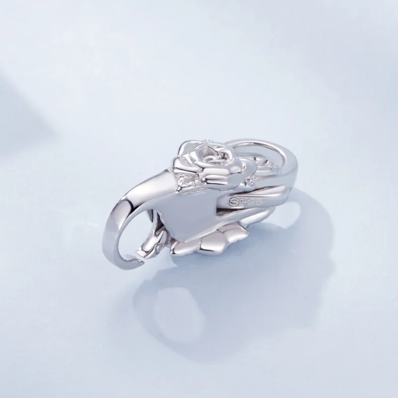 (image for) Pandora Style Rose Double Lobster Clasp - BSP024 - View 3