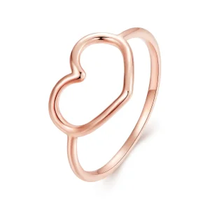 (image for) Pandora Style Rose Gold Heart Shaped Ring - SCR641-C
