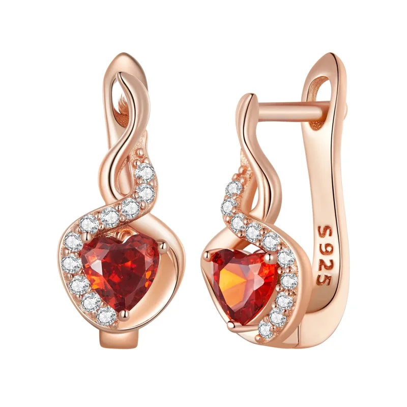 (image for) Pandora Style Rose Gold Love Bond Hoop Earrings - BSE815 - Product Image