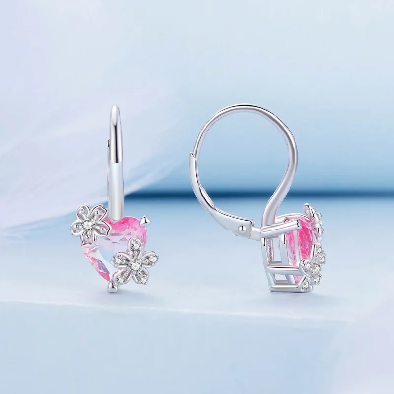 (image for) Pandora Style Sakura Hoop Earrings - BSE866 - View 2