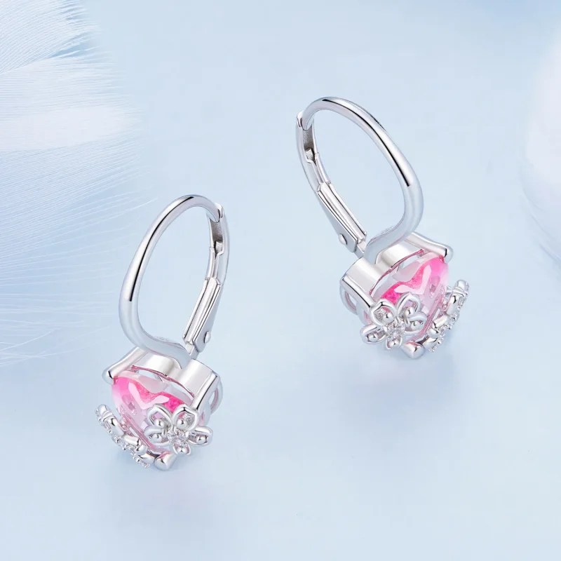 (image for) Pandora Style Sakura Hoop Earrings - BSE866 - View 3