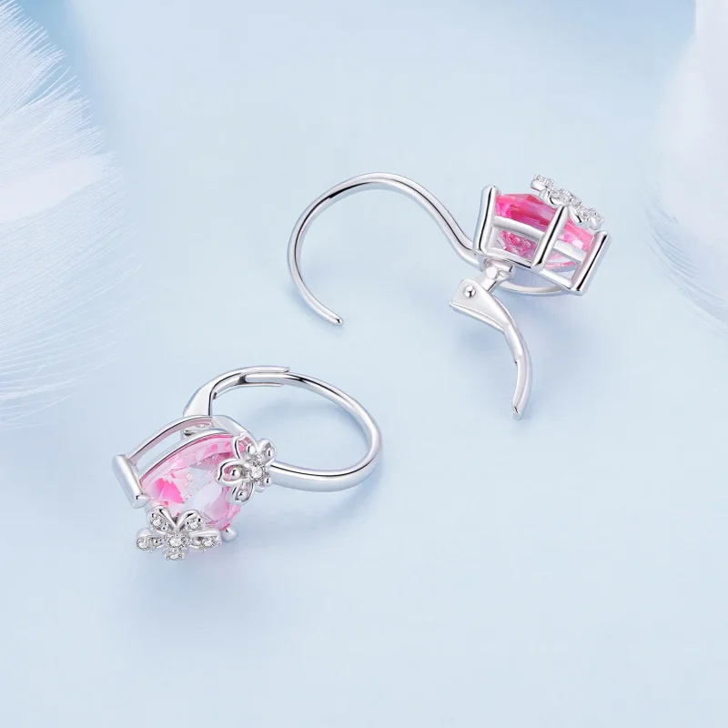 (image for) Pandora Style Sakura Hoop Earrings - BSE866 - View 4