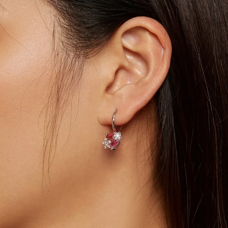 (image for) Pandora Style Sakura Hoop Earrings - BSE866 - View 7