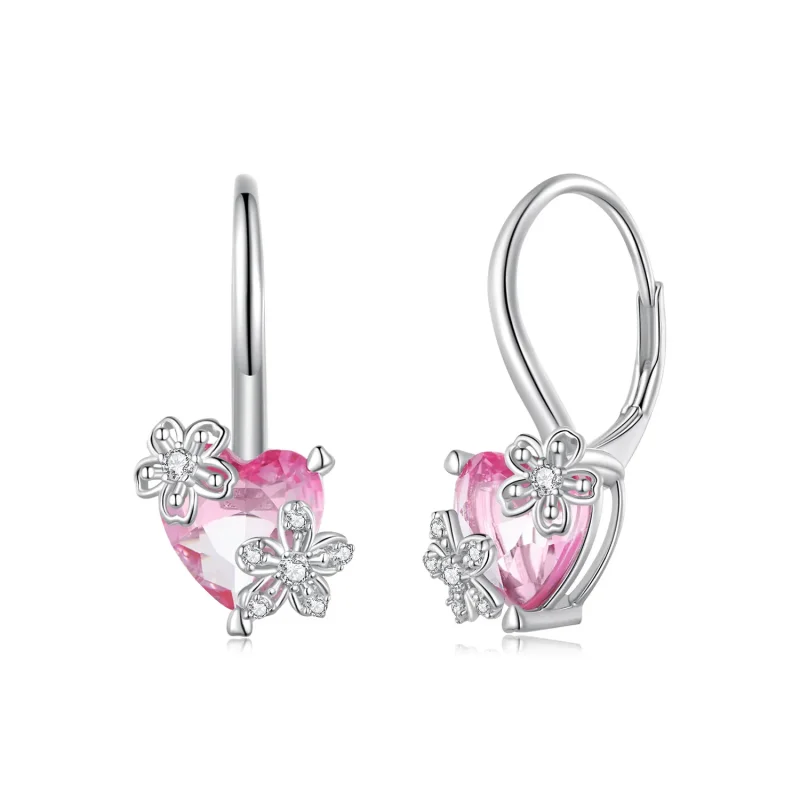 (image for) Pandora Style Sakura Hoop Earrings - BSE866 - Product Image