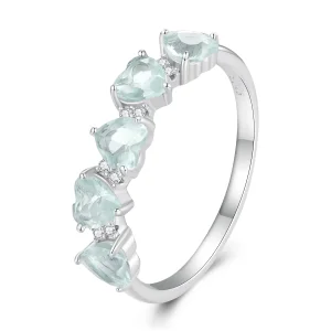 (image for) Pandora-style Sea Blue Heart Ring - BSR406