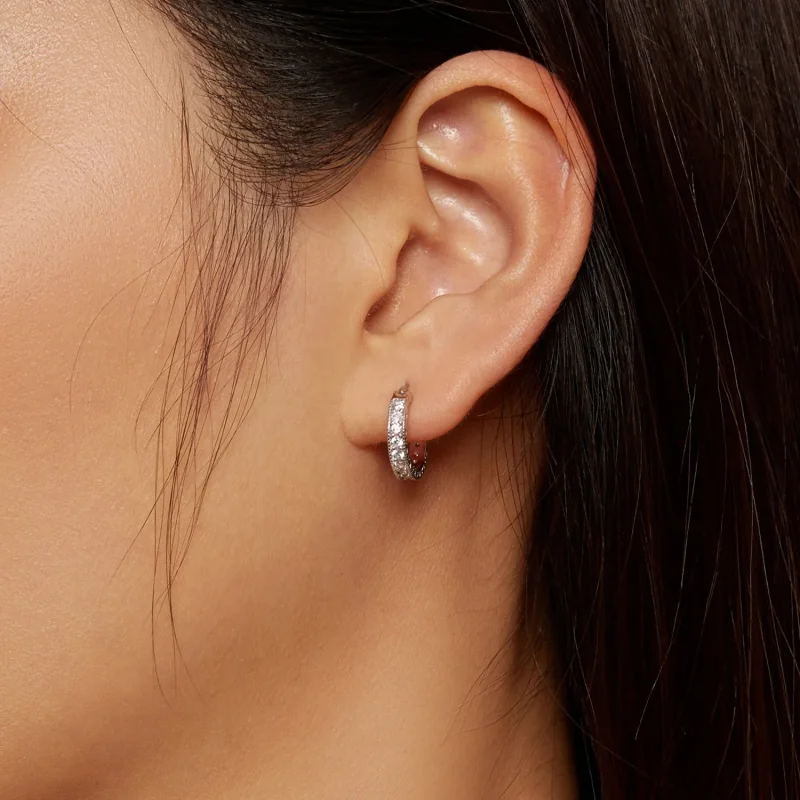 (image for) Pandora Style Shine Hoop Earrings - BSE868! - View 5