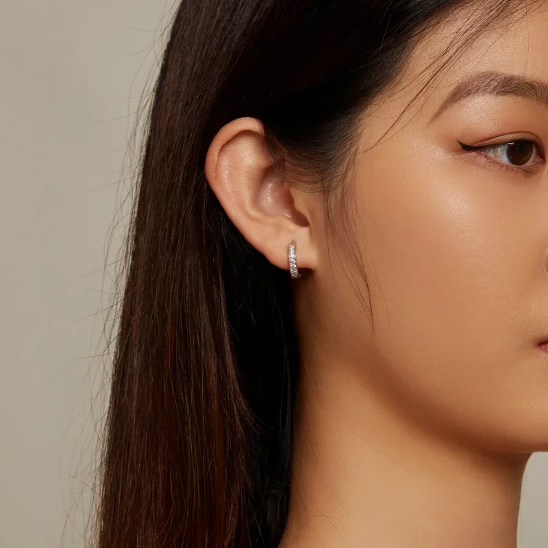 (image for) Pandora Style Shine Hoop Earrings - BSE868! - View 7