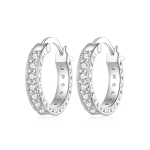 (image for) Pandora Style Shine Hoop Earrings - BSE868!