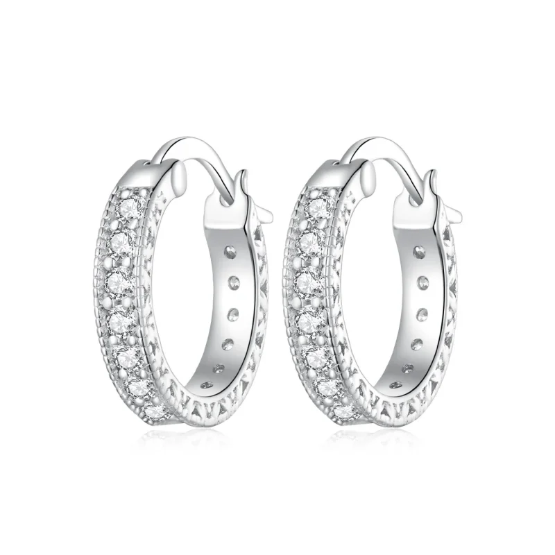 (image for) Pandora Style Shine Hoop Earrings - BSE868! - Product Image