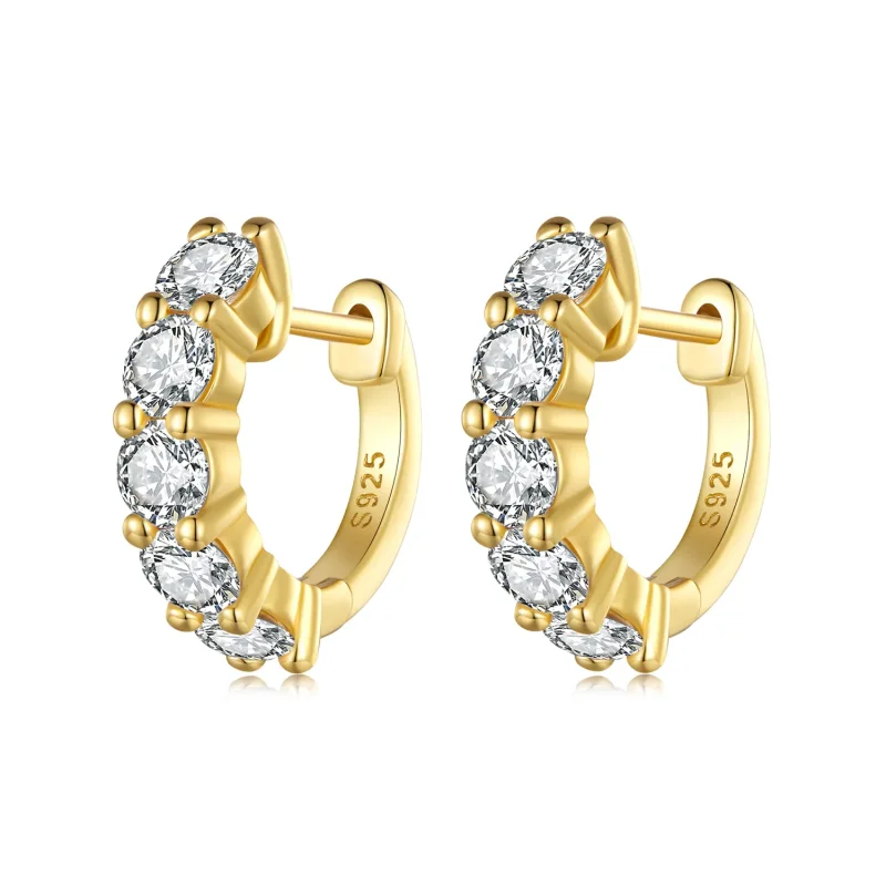 (image for) Pandora Style Shine Moissanite Hoop Earrings (includes one certificate) - MSE005-B - Product Image