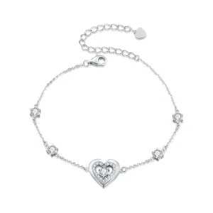 (image for) Pandora Style Shining Double Heart Chain Bracelet - BSB136