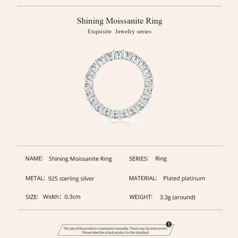 (image for) Pandora Style Shining Moissanite Ring (comes with One Certificate) - MSR020 - View 2