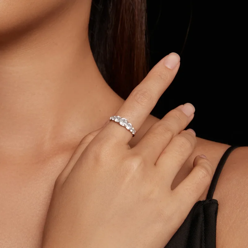 (image for) Pandora Style Shining Moissanite Ring (One Certificate) - MSR037 - View 4