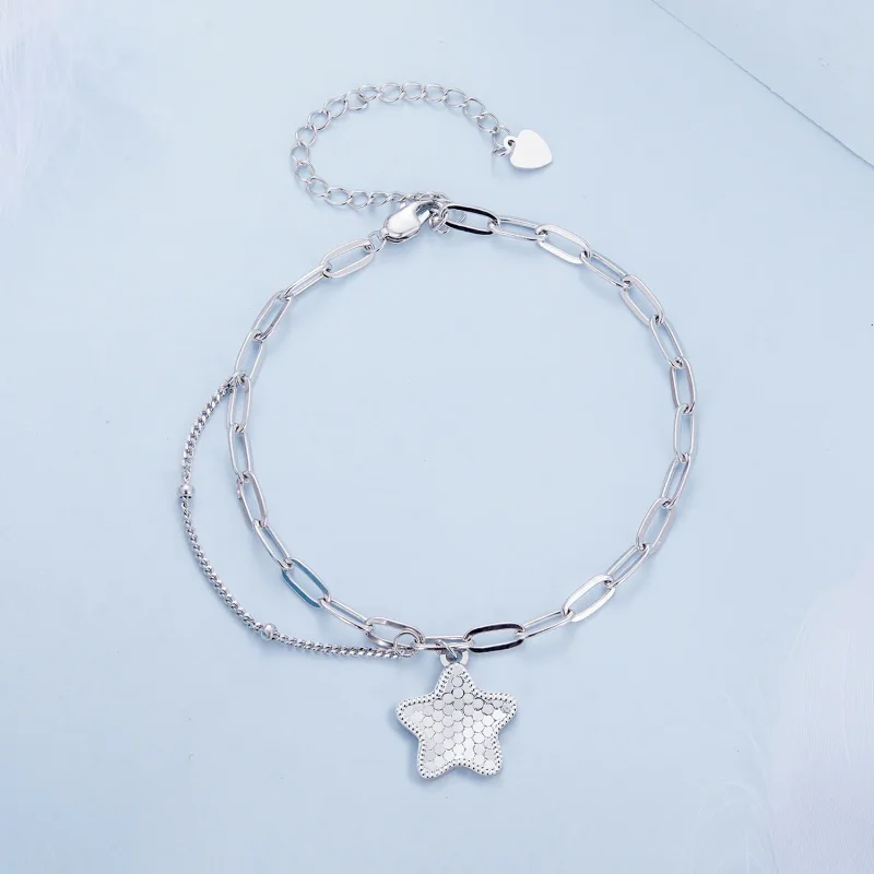 (image for) Pandora Style Shining Star Chain Bracelet - BSB137 - View 2