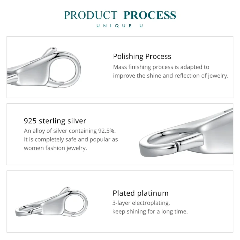 (image for) Pandora Style Simple Double Lobster Clasp - BSP025! - View 6