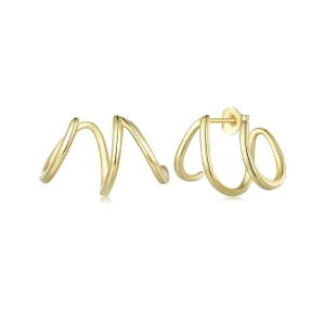 (image for) Pandora Style Simple Lines Stud Earrings - SCE986-B