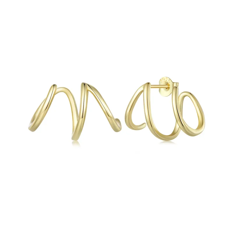 (image for) Pandora Style Simple Lines Stud Earrings - SCE986-B - Product Image