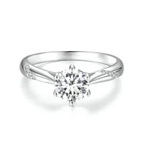 (image for) Pandora Style Simple Moissanite Ring (One Certificate) - MSR003