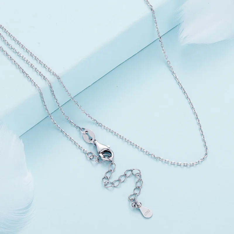 (image for) Pandora Style Simple Silver Necklace - SCA018 - View 4