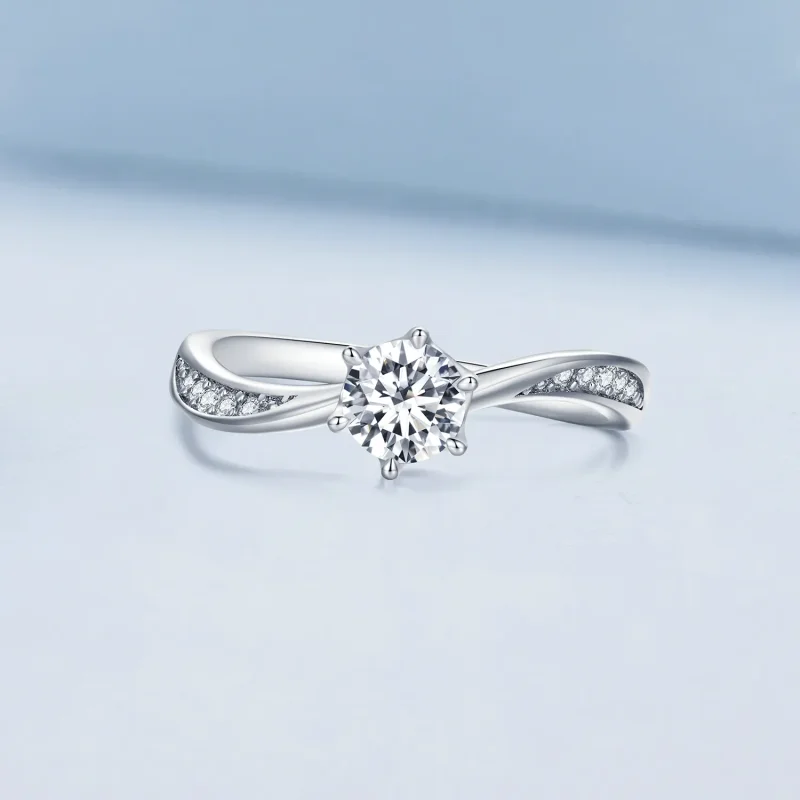 (image for) Pandora Style Simple Tie Ring - BSR420 - View 3