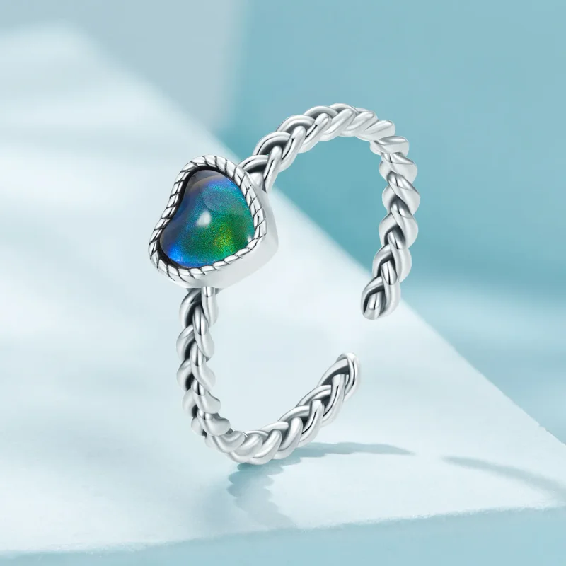 (image for) Pandora Style Simple Twist Heart-Shaped Ring - SCR956 - View 4