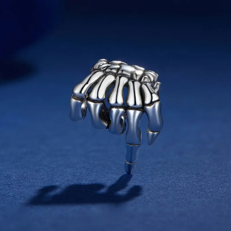 (image for) Pandora Style Skeleton Hand Charm - BSC909 - View 2