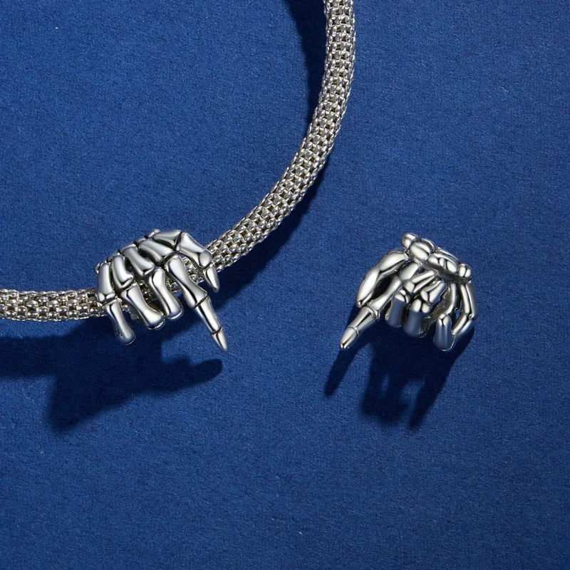 (image for) Pandora Style Skeleton Hand Charm - BSC909 - View 4