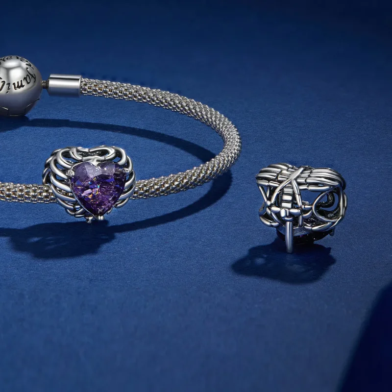 (image for) Pandora Style Skeleton Heart Charm - BSC910 - View 4